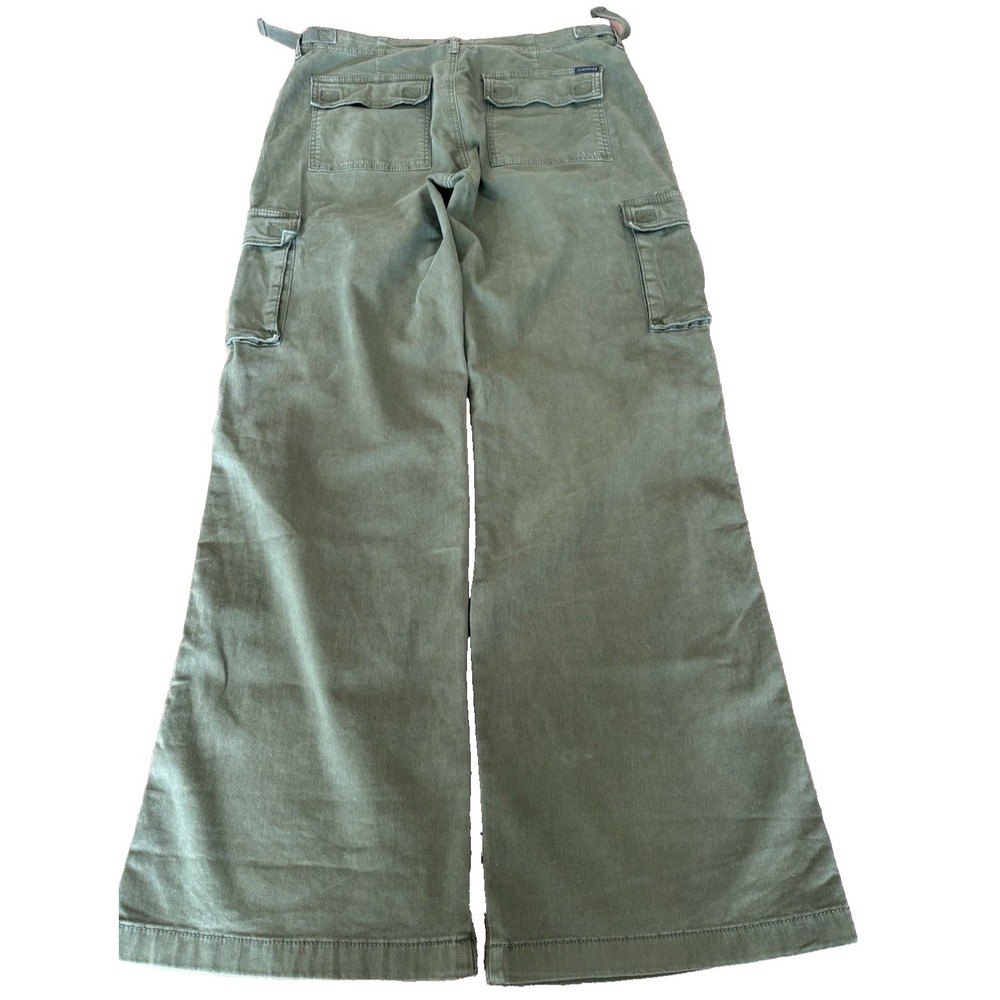 Sanctuary Reissue wide leg cargo pants mossy green button zip closure womens' M